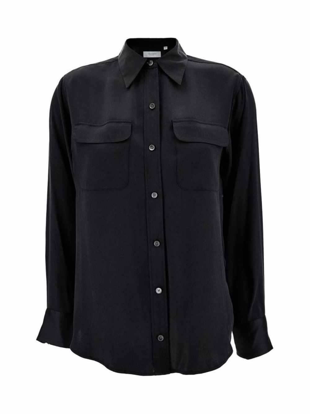 Equipment Signature Silk Button Down Shirt Black XL